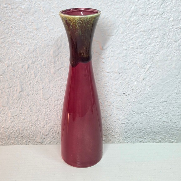 VTG Frisco Golden Gate Burgundy Red Art Pottery Vase Japan Mid Century Decor - Picture 1 of 7